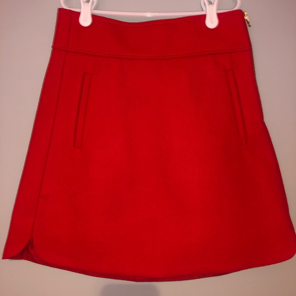 J. Crew Red A Line Skirt